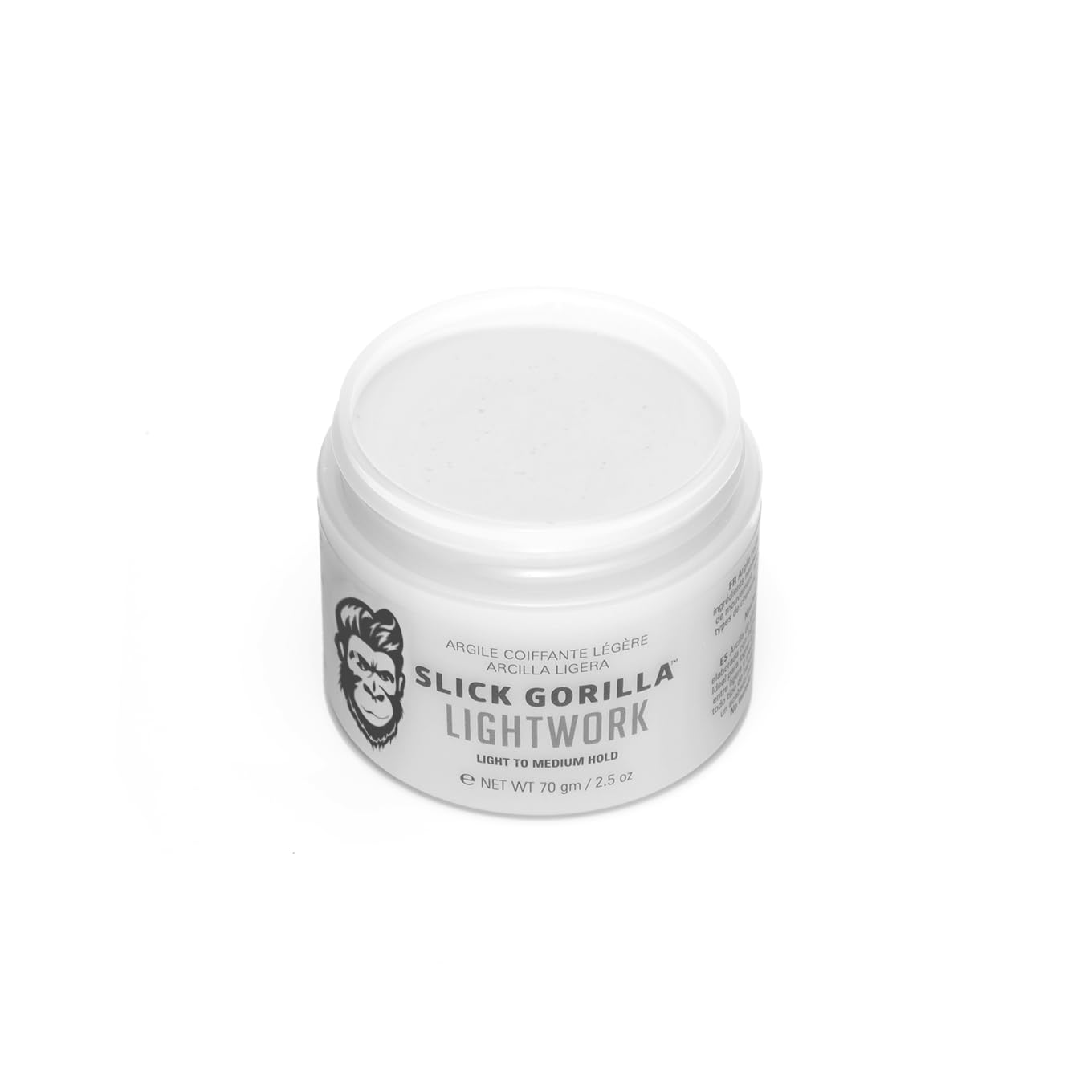 Slick Gorilla Lighwork Matte Hair Clay for Men 2.5 oz | Matte Finish | Flexible Hold | Lightweight Styling | Water-Based | Natur