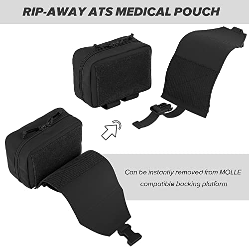 PETAC GEAR Tactical Rip Away Medical Pouch Tear Off First Aid IFAK Pouch Molle & Belt Horizontal Outdoor Emergency Surviva...