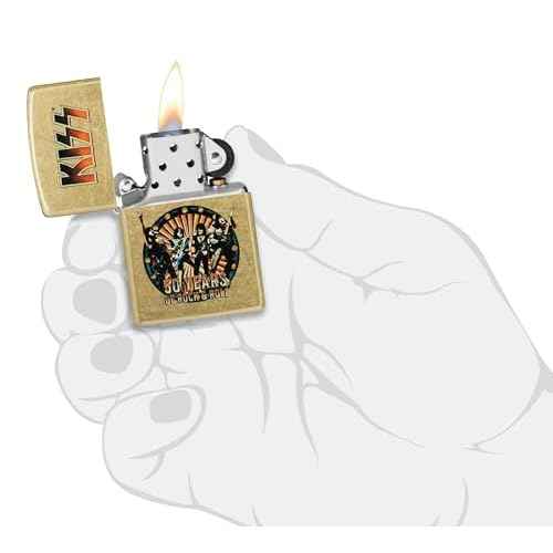 Zippo KISS 50 Years Design Street Brass Pocket Lighter