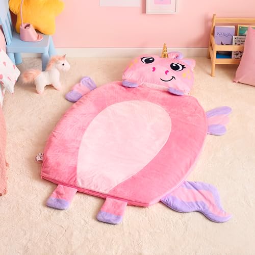 JOIEDOMI Kids Sleeping Bag 4 5 6 Year Old Girl Gifts Toddler Nap Mat with Pillow & Blanket 60" x 39" for Kids Ages 3+ Soft...