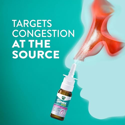 Vicks Sinex Severe Nasal Spray, Moisturizing Ultra Fine Mist with Aloe, Decongestant Medicine, Relief from Stuffy Nose Due...