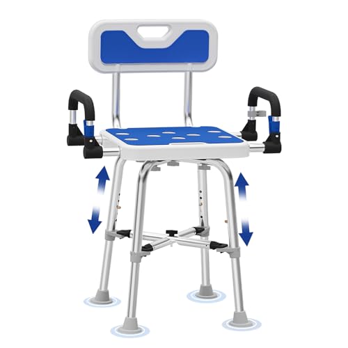 Shower Chair for Seniors Elderly Handicap Disabled Or Bariatric Adults, Heavy Duty 500 Lbs,Bench Seat for Inside Shower St...