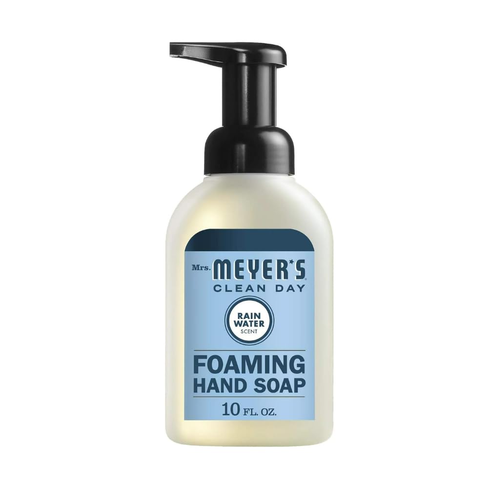 MRS. MEYER'S CLEAN DAY Foaming Hand Soap 4 Scent Variety Pack, 1 Rain Water, 1 Lavender, 1 Lemon Verbena, 1 Watermelon, 10 OZ Ea