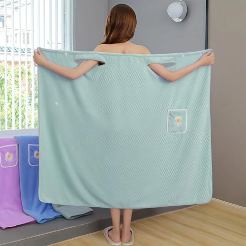 Women’s Soft Wrap Towel, Wearable Bath Robe Super Absorbent & Quick Dry Spa Bathrobes Lightweight for Sauna Beach Pool(39"...