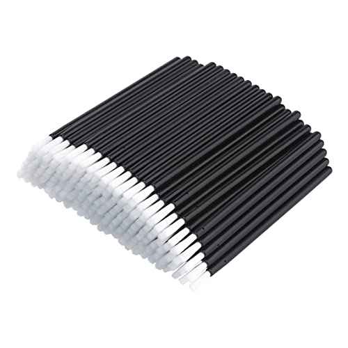 G2PLUS 100Pcs Lip Brush, Black Lip Gloss Wands, Nylon Lipstick Gloss Applicator, Disposable Nail Brushes for Makeup, PYO Cookie Paint, Nail Art, Painting, Detail Brush
