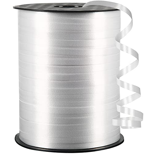 OMISELIO White Curling Ribbon, 500 Yard, 3/16" for Gift Wrapping, Balloon String, Baby Shower, Christmas