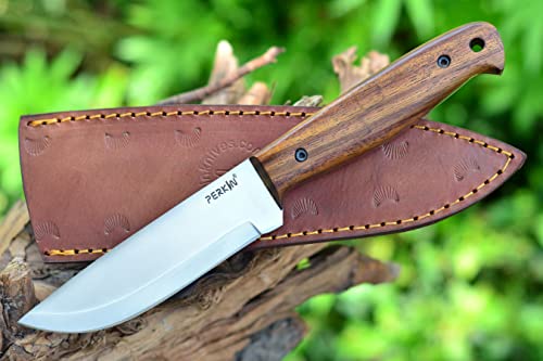 Perkin Premium Fixed Blade Hunting Knives with Sheath-Handmade Full Tang Bushcraft Fixed-Blade Knives for Survival, Campin...