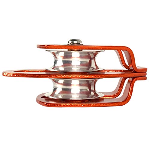 ProClimb 30kN Large Aluminum Rope Pulley - Single/Double Sheave, CE/UIAA Certified