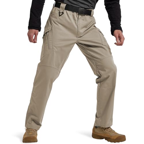 Hiwise Men's Ripstop Tactical Pants Water Resistant Stretch Cargo Pants Lightweight EDC Hiking Work Pants