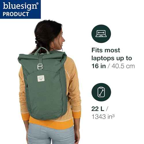 Osprey Arcane Roll Top Commuter Backpack, Matcha Green Heather