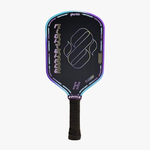 Gherkin Nightshade Pickleball Paddle - TPU Edgeguard - 14mm Polypropylene Honeycomb Core - 10mm Wide-Cells - Polyurethane ...