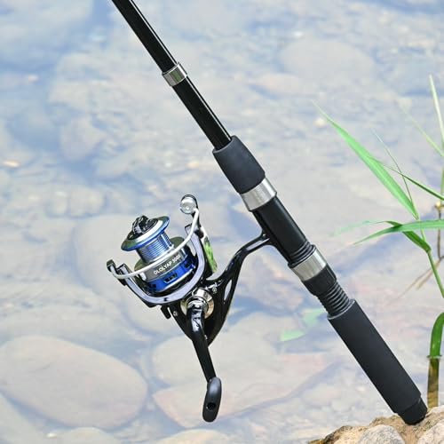 OLOLYAP Fishing Pole Combo Set 6.9ft 2PCS Telescopic Fishing Rod and Reel Combo with Carrier Bag Collapsible Fishing Rod a...