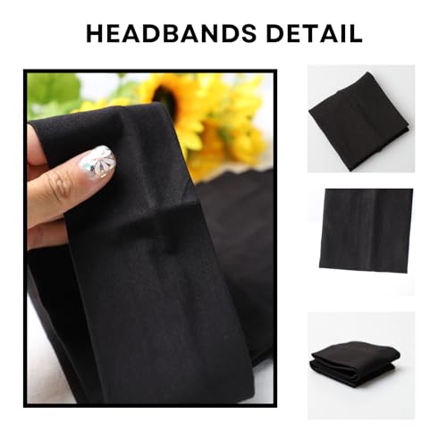 RJMBMUP Headbands for Women 3 PCS Cotton Non Slip Hair Bands Sweat Thick Headband Hair Accessories