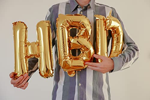 [52 PCS] 16" Foil Gold Letter Balloons 2 Sets of A-Z, Mylar Aluminum Hanging Alphabet for Graduation New Year eve Birthday...