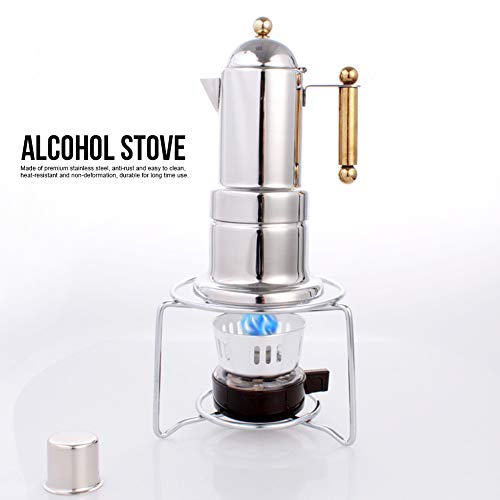 Portable Mini Alcohol Stove, Outdoor Stainless Steel Spirit Burner Backpacking Heating Stove with Rack for Camping Hiking ...