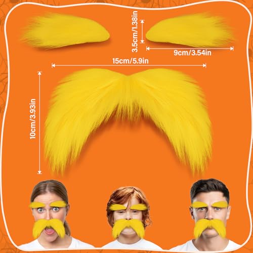 Shzbtdo Mustache and Eyebrows, Funny Cosplay Costume Accessories,Self Adhesive Fake Beard Mustaches Bushy Eyebrows 1