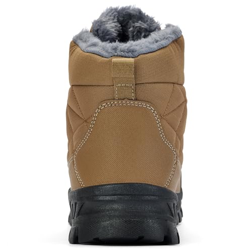 UPSOLO Men's Snow Winter Boots Lightweight Waterproof Fur Lined Anti-slip Cold Weather Shoes