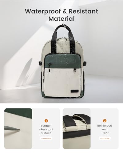 LOVEVOOK Laptop Backpack for Women, 15.6 Inch Computer Backpack Purse, Casual Daypack Carry-On Personal Item Travel Bag, C...
