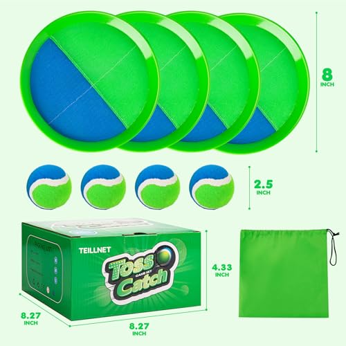 Toss and Catch Ball Set Upgraded - Family Games Kids Toys for Stocking Stuffers - Water-Resistant Great for Beach Pool Yar...