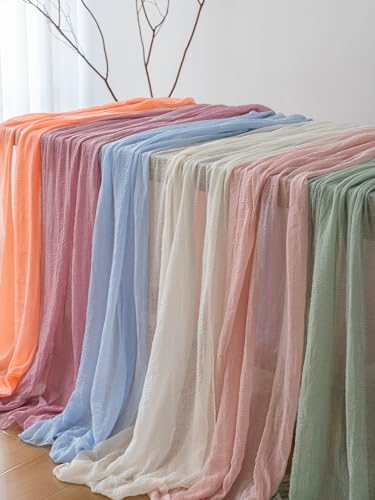 Keketoarrange Sage Green Spring Easter Cheesecloth Table Runner 120 Inch 10 FT Rustic Boho Cheese Cloth Runner for Wedding...