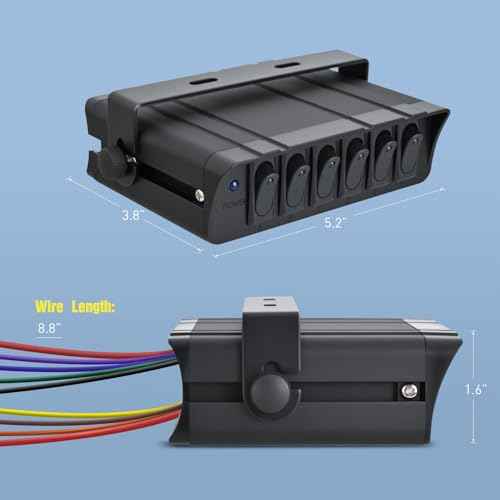 Nilight 6 Gang Rocker Switch Box Waterproof SPST Toggle Panel Blue LED 12V 24V 20A 60Amp Max for Automotive Cars Vehicles Boats RVs Campers SUVs