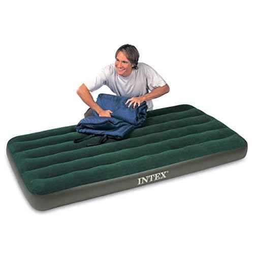 Intex Prestige Downy Airbed Kit with Hand Held Battery Pump, Twin