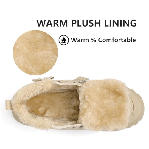 Yeeteepot Womens Snow Boots Warm Winter Boots Ladies Fur Lined Ankle Boots Lace Up Outdoor Booties Anti-Slip Sneakers Wate...