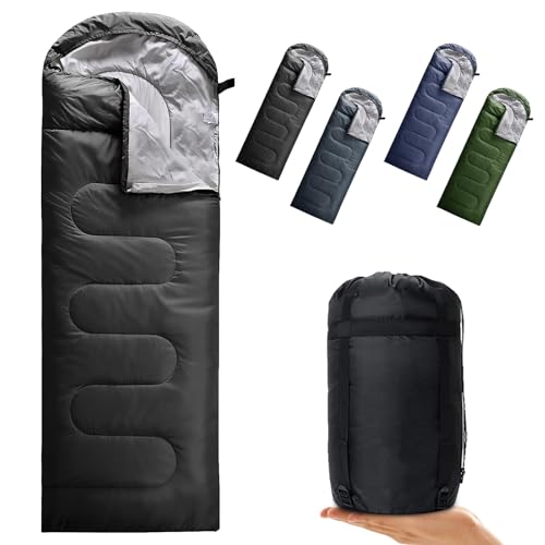 Petgin Camping Sleeping Bag 3 Seasons Warm & Cool Weather, Lightweight, Waterproof, Portable Backpacking for Adults & Kids...