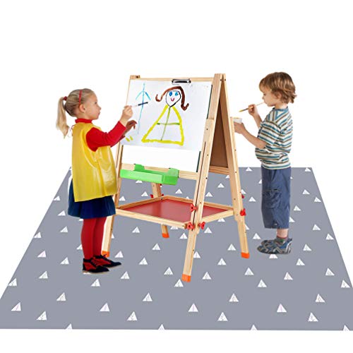 51” Baby Splat Mat for Under High Chair/Arts/Crafts, WOMUMON Washable Waterproof Anti-Slip Floor Splash Mat, Portable Wipe...