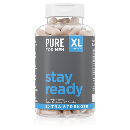 Pure for Men Stay Ready Fiber Extra Strength Supplement | Digestive Regularity | Bowel Movement & Gut Health Support | Veg...