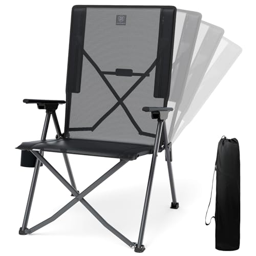 EVER ADVANCED Teslin Reclining Camping Chairs for Adult Lightweight, Portable Compact Folding Chair with Adjustable Back, ...