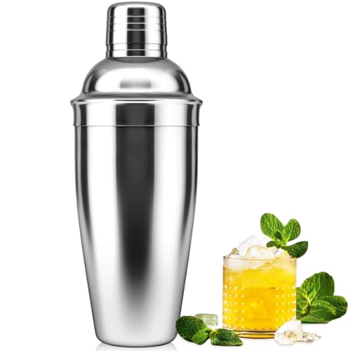 NewGF Cocktail Shaker,24oz Drink Mixer with Built-in Strainer for Mixing Drinks Margaritas,Beginner Friendly Stainless Ste...