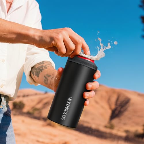 3 in 1 Slim Can Cooler for 12 OZ Skinny Can, Regular Can & Beer Bottle - Keep Cold for 6 Hours - Double Walled Insulated S...