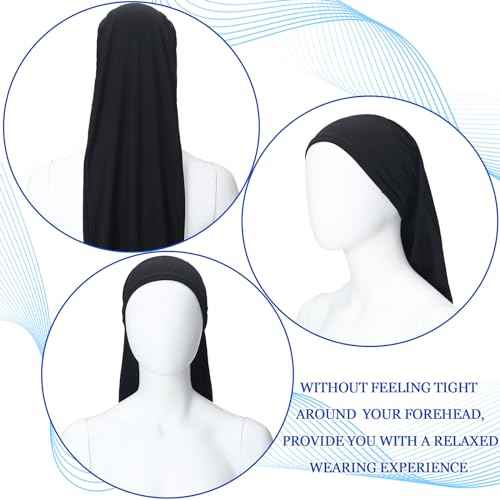 2 Pcs Jumbo Dreadlock Cap Hair Dreads Head Wrap Loc Wraps for Dreads Hair Accessories for Men Women Sleeping(Black,Black,37 Inches)