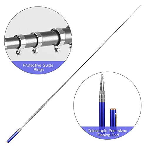 2023 Pocket Size Fishing Rod - Pen Fishing Pole and Reel Combo, Portable Telescopic Small Fishing Pole Mini Fishing Rod, M...