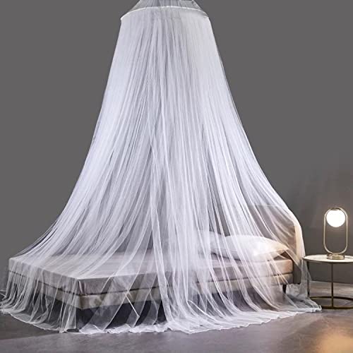 Mosquito Net Bed Canopy for Girls,King Canopy Bed Curtains Full Queen Size from Ceiling,Dome Mosquito Netting Bed Tent Twi...