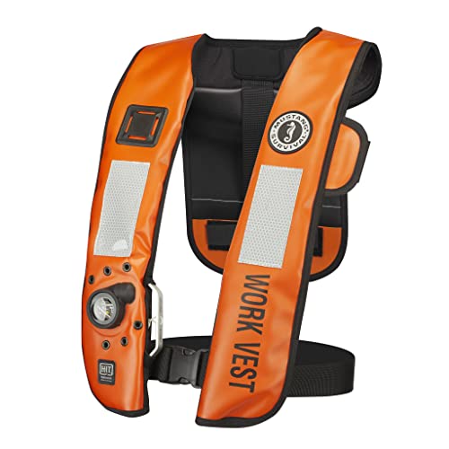 Mustang Survival - HIT Inflatable Work Vest for Adults (Orange & Black - One Size Fits All), Auto Hydrostatic, Enhanced Mo...