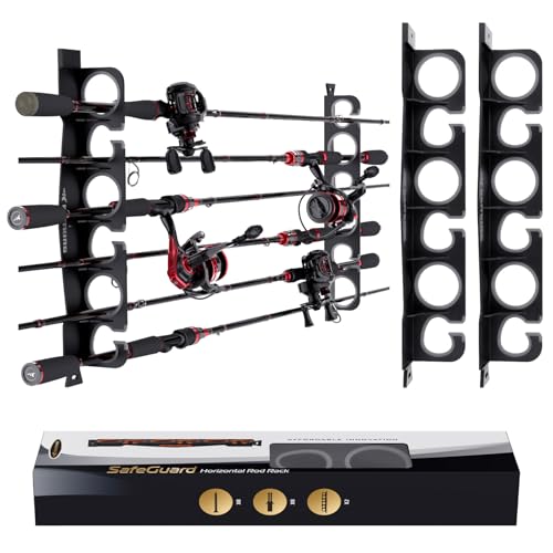 KastKing SafeGuard Fishing Rod Holder for Garage, Wall or Ceiling Mounted Fishing Rod Rack Storage Organizer, Fishing Pole...