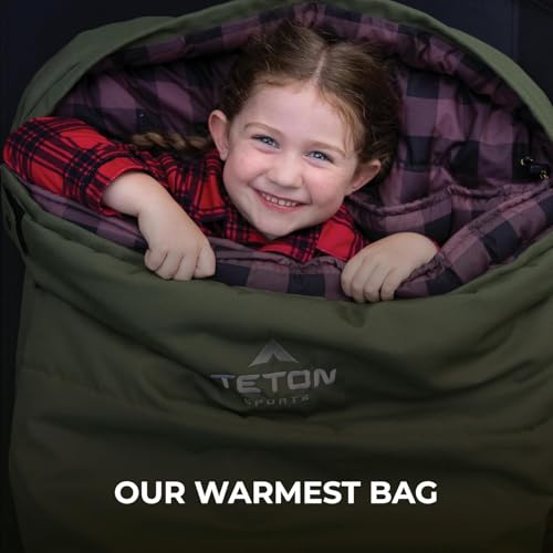 Teton Sports 0F Sleeping Bag. Warm and Comfortable Camping Sleeping Bag, Teton Tough Canvas Shell for Camping, Hunting, an...