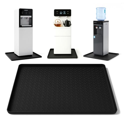 HOSASSPER Water Cooler Mat, Water Dispenser Mat, 22"x19" Non-Slip Silicone Waterproof Floor Protector for Under Water Cool...