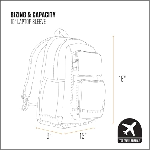 Carhartt 28L Dual-Compartment Backpack, Durable Pack with Laptop Sleeve and Duravax Abrasion Resistant Base, Black