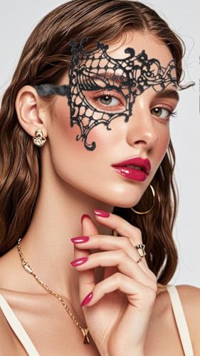 Blindery Masquerade Mask for Women Lace Eye Mask Venetian Mask Costume Lace Mask Ball Proms and Party