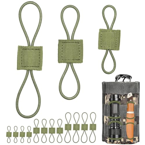 ManTangSun 15PCS Tactical Bag Molle Attachment,3 Sizes Elastic Molle Webbing Binding Ribbons, Molle Backpack Attachments f...