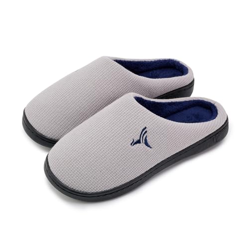 Mens Memory Foam Slippers Knitted Lining Non-Slip Indoor Outdoor Slippers