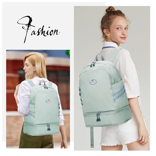 HUA ANGEL Waterproof Carry on Backpack for Men & Women Lightweight Laptop Travel Backpack with Shoe Compartment for Sports