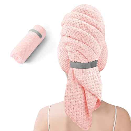 Large Microfiber Hair Towel for Women, Christmas Stocking Stuffers,Supper Soft Anti Frizz & Quick Dry for Curly Hair, Ultra Absorbent Hair Wrap Towels for Long,Thick,Wet Hair, Mom Gifts, 24x42 Inches