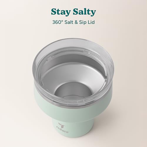 REDUCE Saltini 16 oz Cocktail Tumbler - Insulated Margarita Tumbler with Lid - Keeps Drinks Cold for 10 Hours - 360 Sippab...