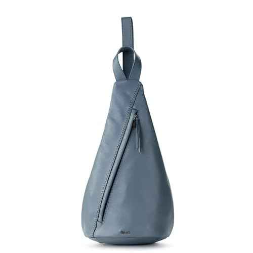 The Sak Geo Sling Backpack in Leather, Convertible Design, Maritime
