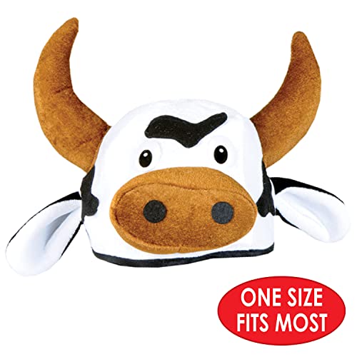 Beistle NoveltBeistle Unisex Plush Cow Head Hat – Western Themed Novelty Cap, Farm Animal Party Supplies, Halloween Costum...