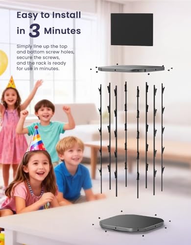 Chip Rack Display Stand with Heavy-Duty 360° Smooth-Rotating Metal Base, 5 Tiers 40 Clips Chip Bag Holder Display, Candy S...